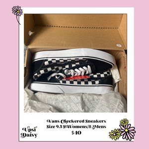 Vans Black & White Checkered Original Sneakers Size 9.5 SWomens/8 Mens